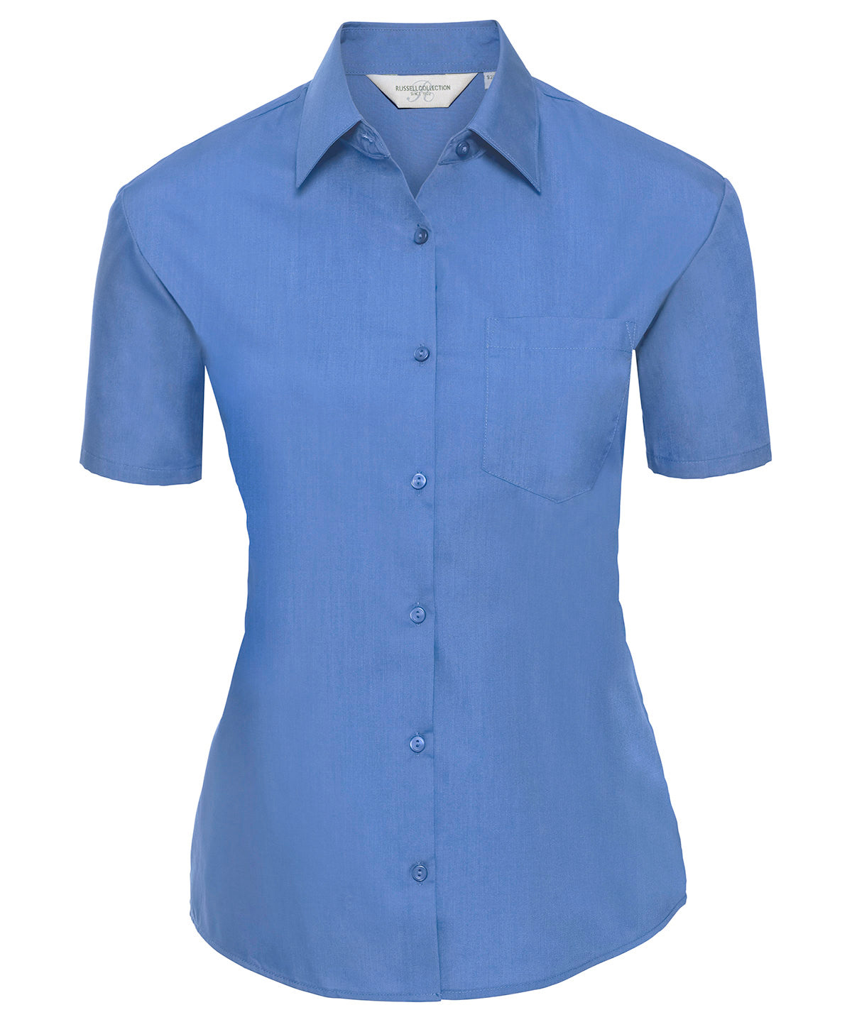 Russell Collection - Women's short sleeve polycotton easycare poplin shirt - J935F