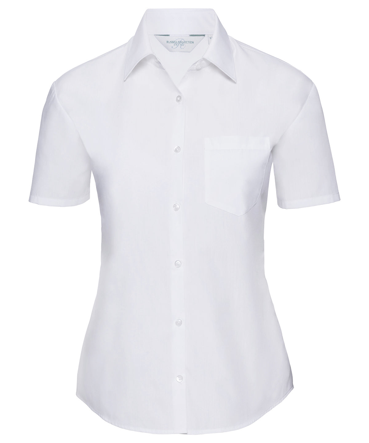 Russell Collection - Women's short sleeve polycotton easycare poplin shirt - J935F