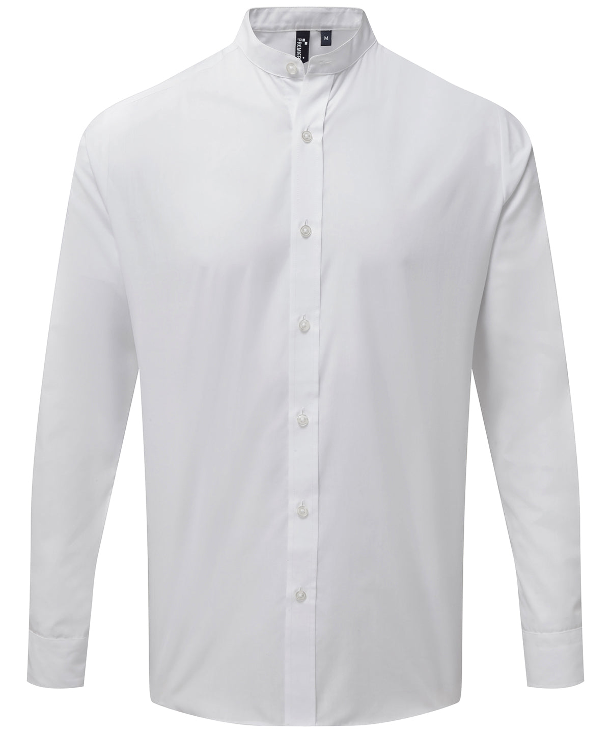 Premier - Banded collar grandad long sleeve shirt - PR258