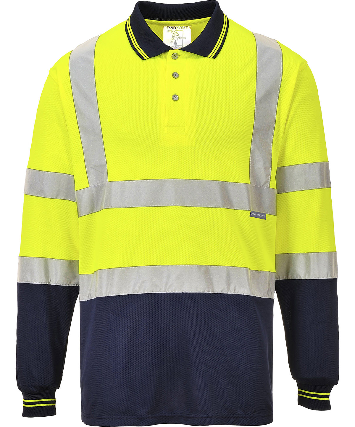 Portwest - Two-tone long sleeve polo (S279) - PW112