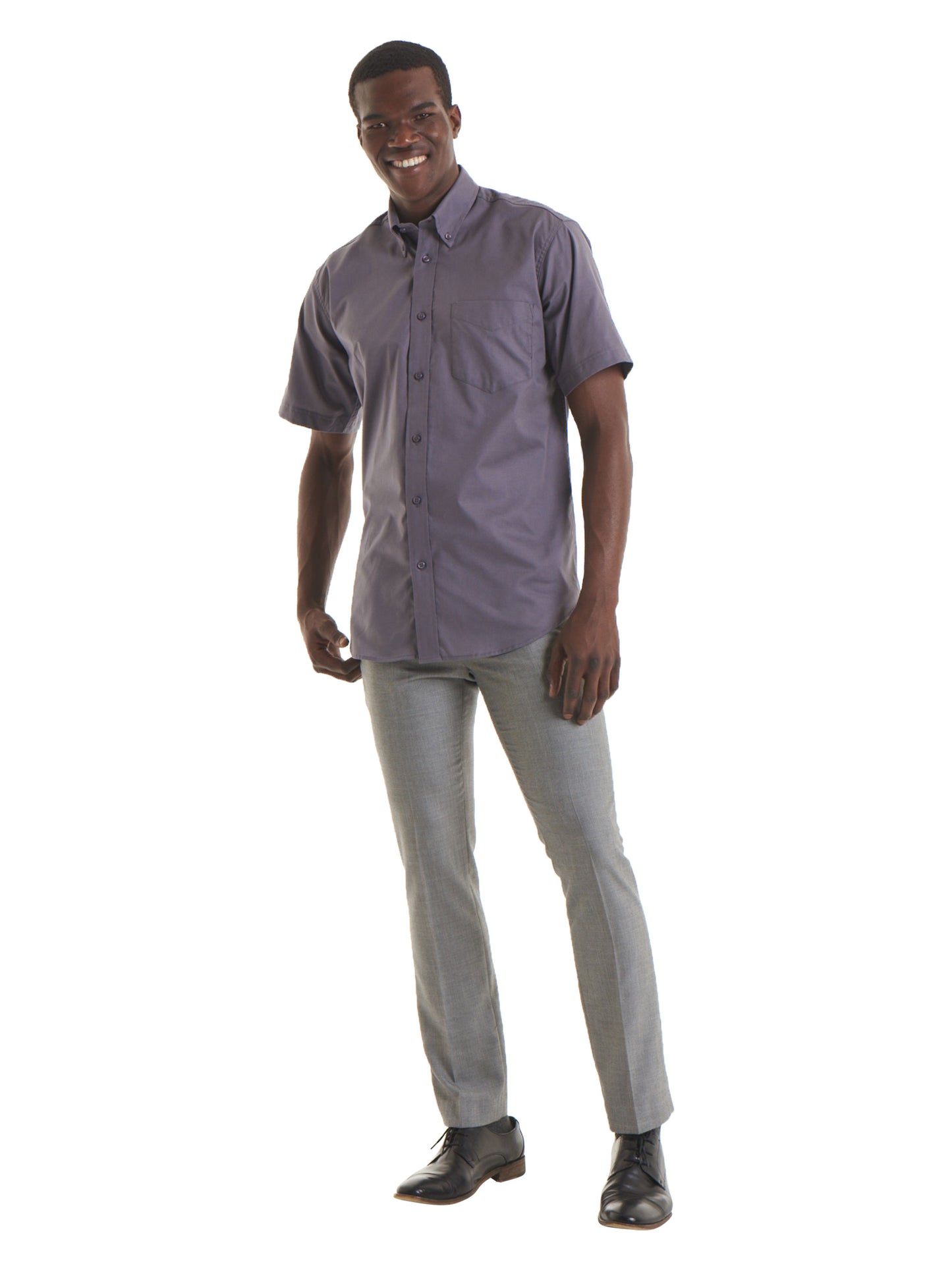 Uneek - Mens Pinpoint Oxford Half Sleeve Shirt - UC702