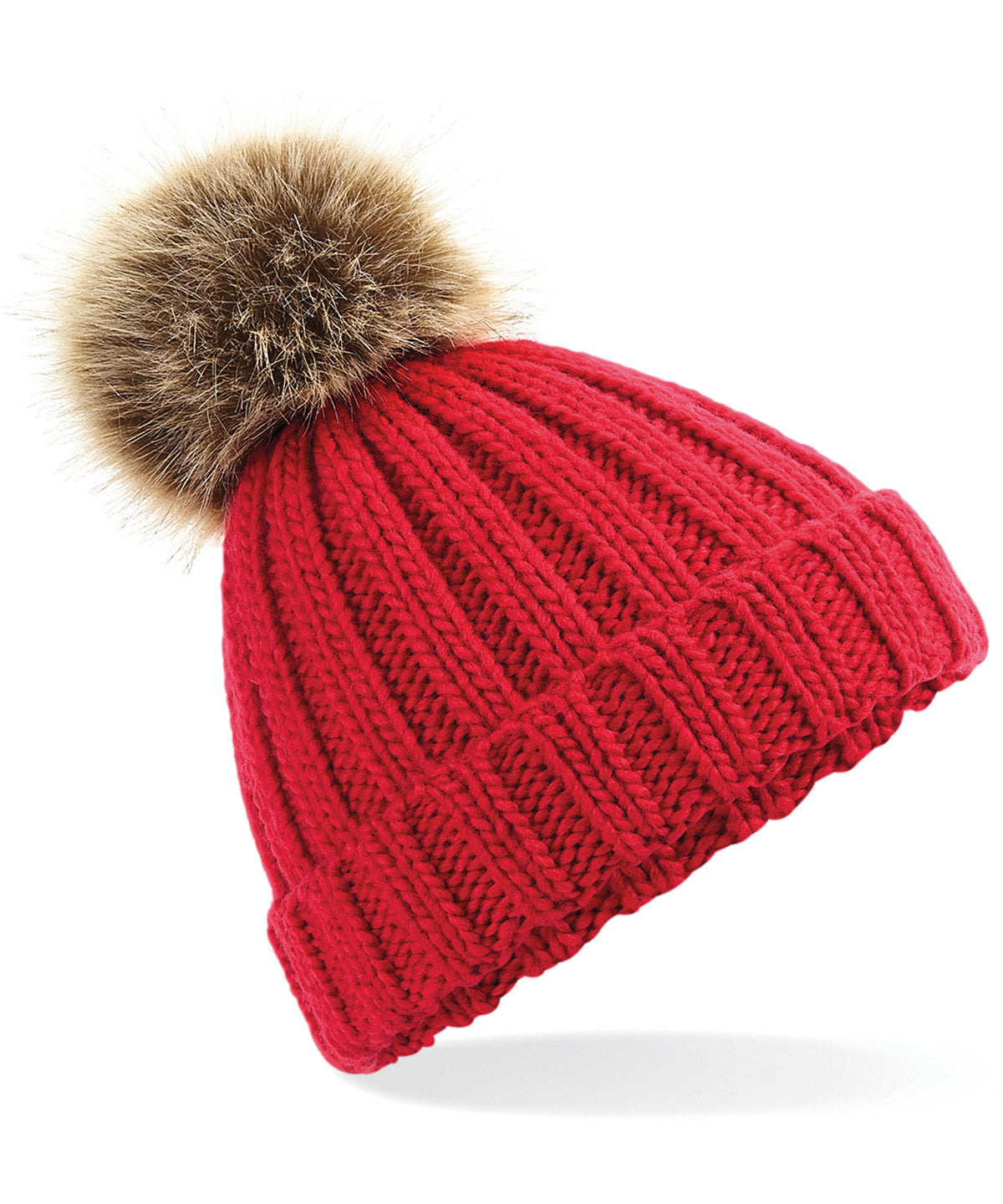 Beechfield - Fur pop pom chunky beanie - BC412