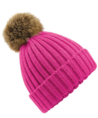Beechfield - Fur pop pom chunky beanie - BC412
