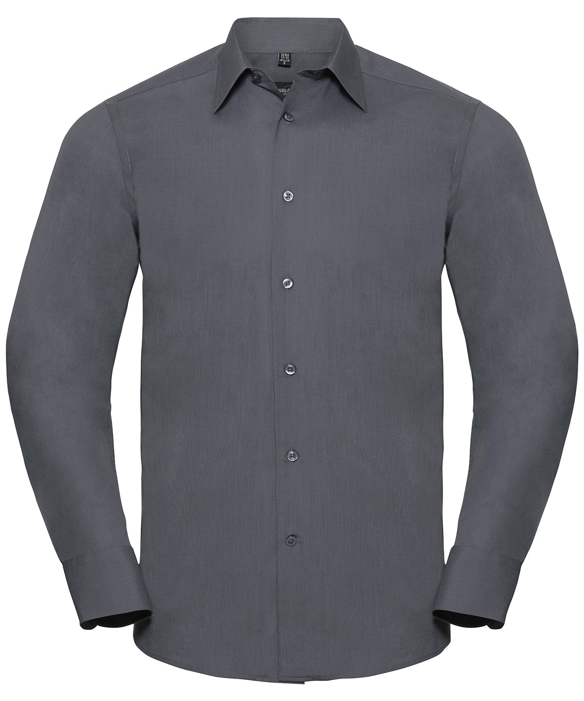 Russell Collection - Long sleeve polycotton easycare fitted poplin shirt - J924M