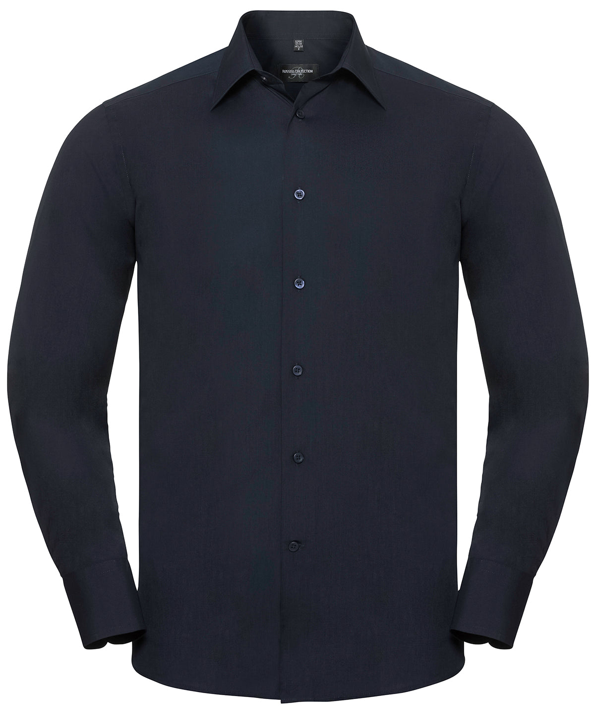 Russell Collection - Long sleeve polycotton easycare fitted poplin shirt - J924M