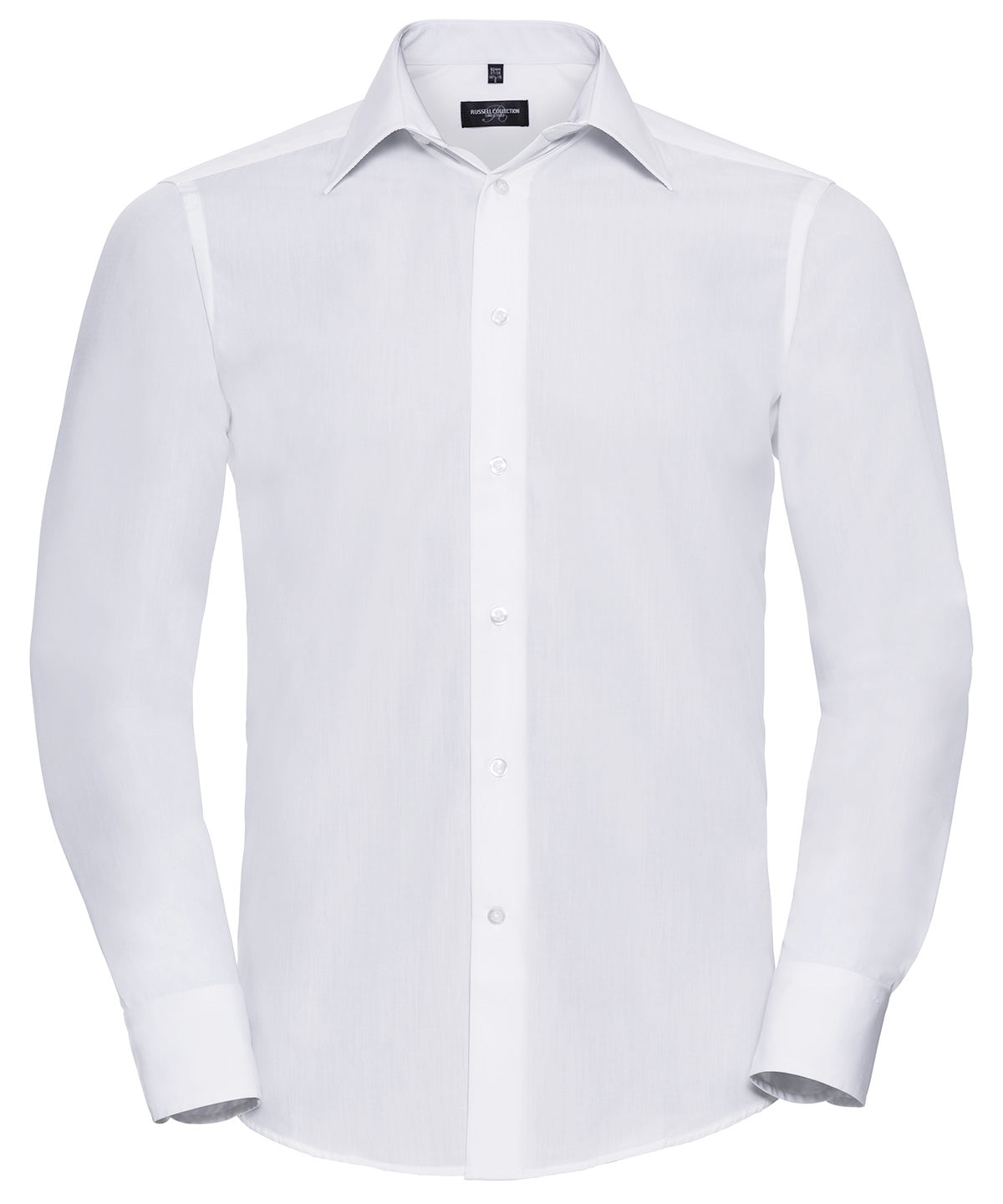 Russell Collection - Long sleeve polycotton easycare fitted poplin shirt - J924M