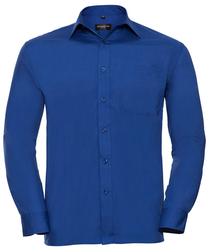 Russell Collection - Long sleeve polycotton easycare poplin shirt - J934M