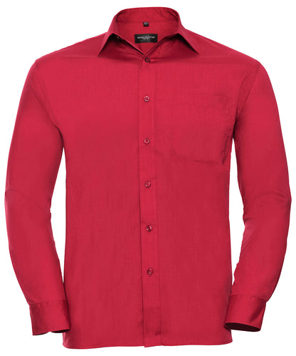 Russell Collection - Long sleeve polycotton easycare poplin shirt - J934M