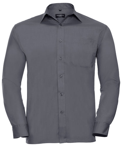Russell Collection - Long sleeve polycotton easycare poplin shirt - J934M