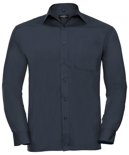 Russell Collection - Long sleeve polycotton easycare poplin shirt - J934M