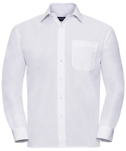 Russell Collection - Long sleeve polycotton easycare poplin shirt - J934M