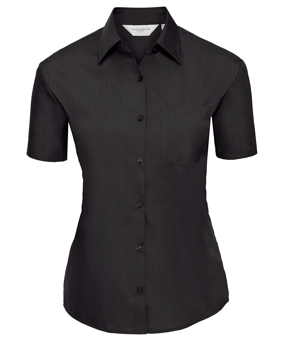 Russell Collection - Women's short sleeve polycotton easycare poplin shirt - J935F