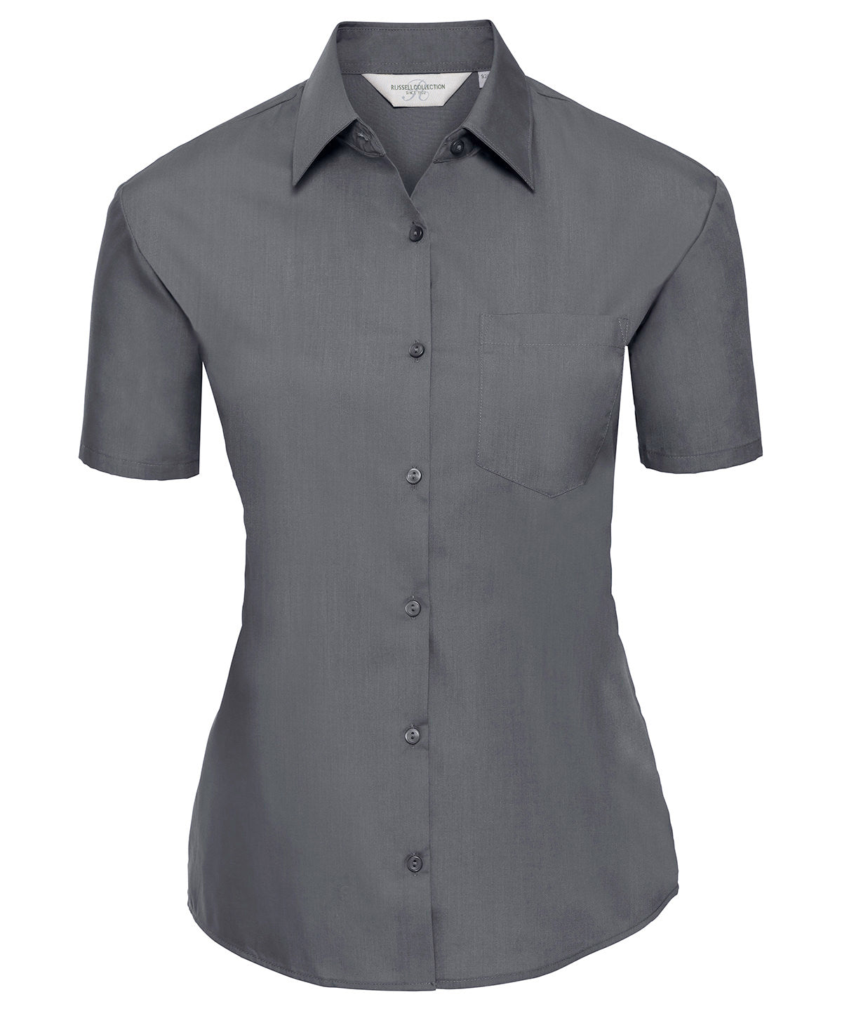 Russell Collection - Women's short sleeve polycotton easycare poplin shirt - J935F