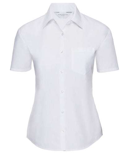 Russell Collection - Women's short sleeve polycotton easycare poplin shirt - J935F