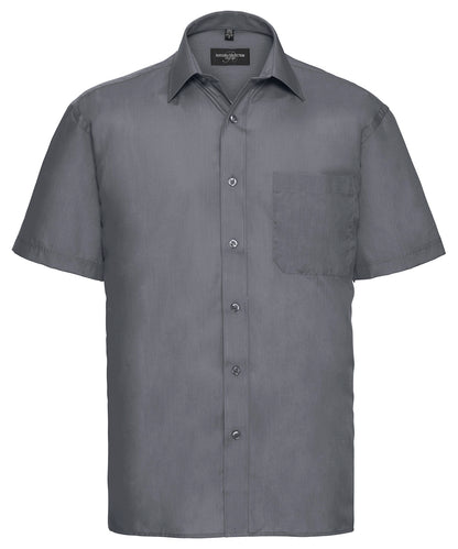 Russell Collection - Short sleeve polycotton easycare poplin shirt - J935M