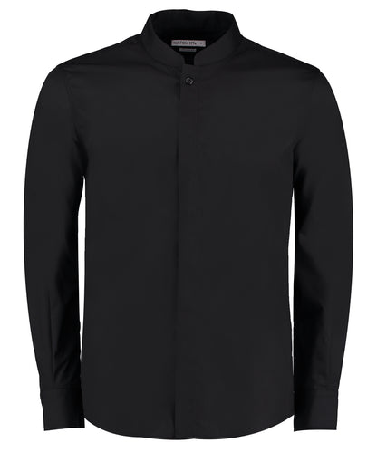 Kustom Kit - Mandarin collar shirt long-sleeved (tailored fit) - KK161