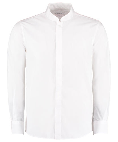 Kustom Kit - Mandarin collar shirt long-sleeved (tailored fit) - KK161