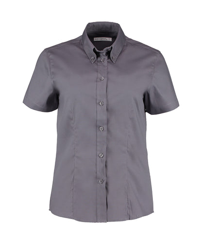 Kustom Kit - Women's corporate Oxford blouse short-sleeved (tailored fit) - KK701