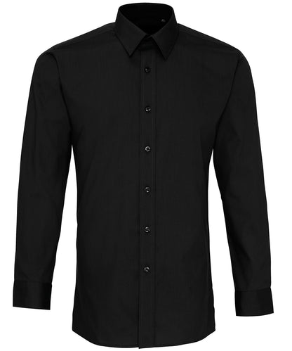 Premier - Poplin fitted long sleeve shirt - PR204