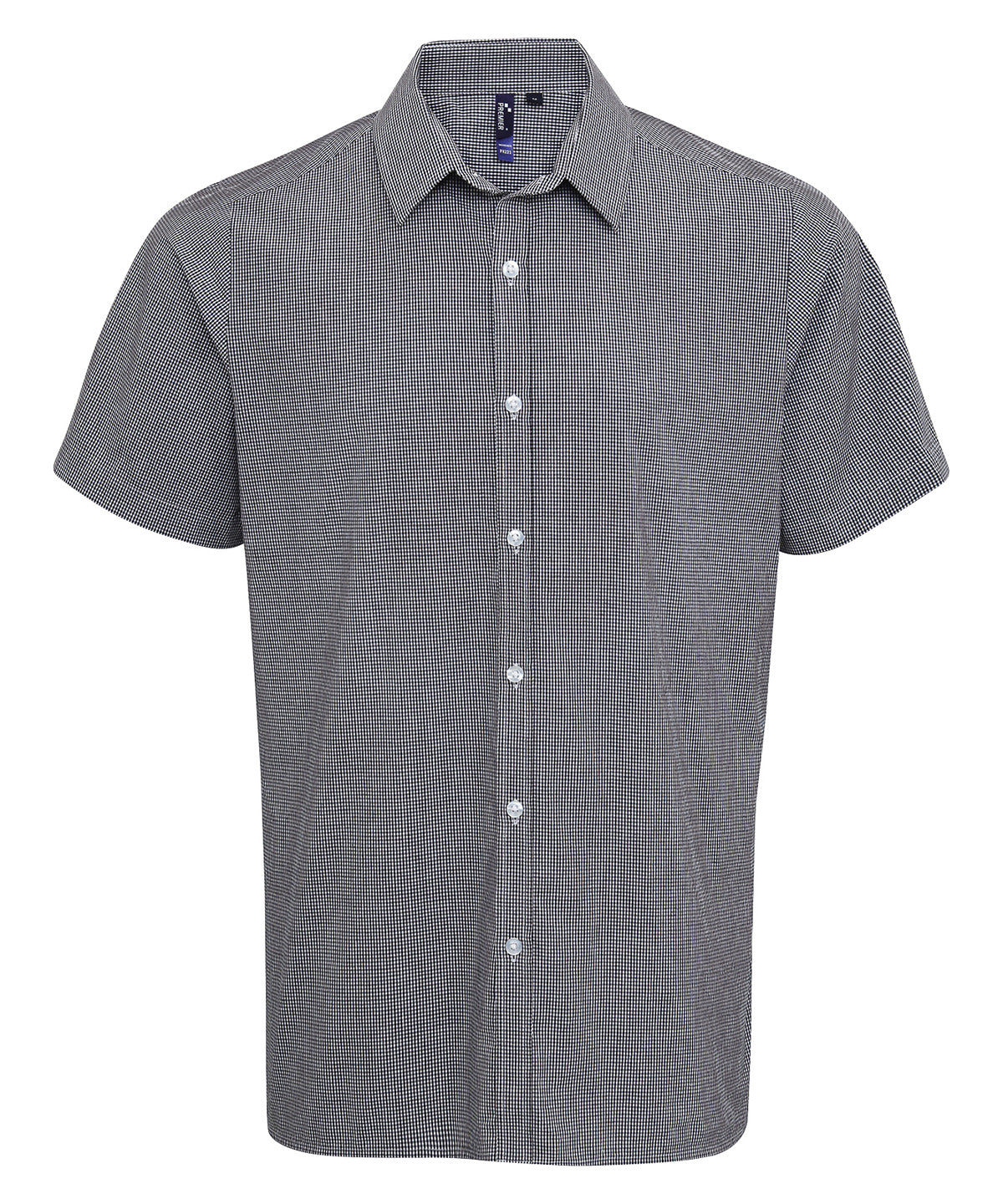 Premier - Microcheck (Gingham) short sleeve cotton shirt - PR221