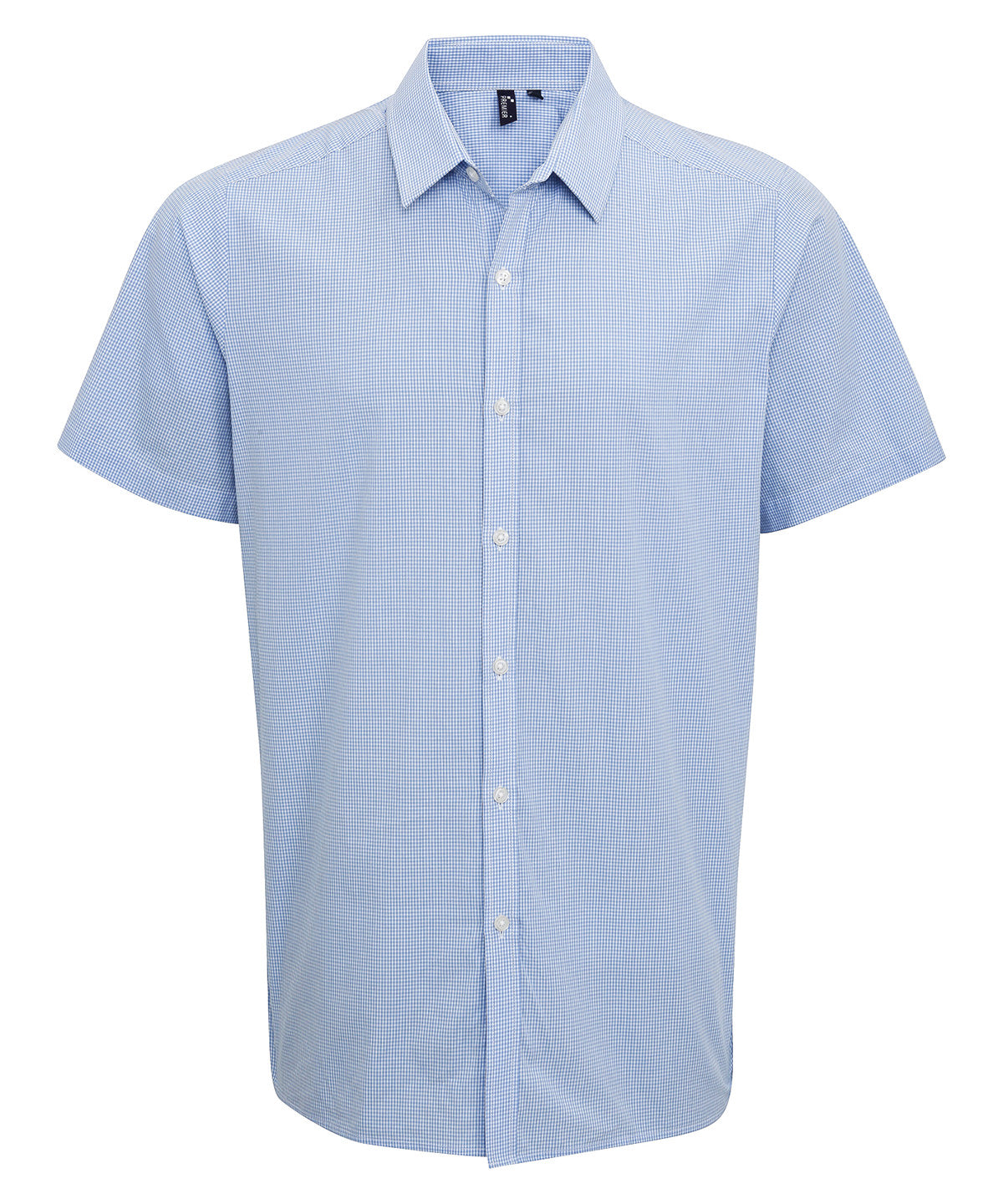 Premier - Microcheck (Gingham) short sleeve cotton shirt - PR221