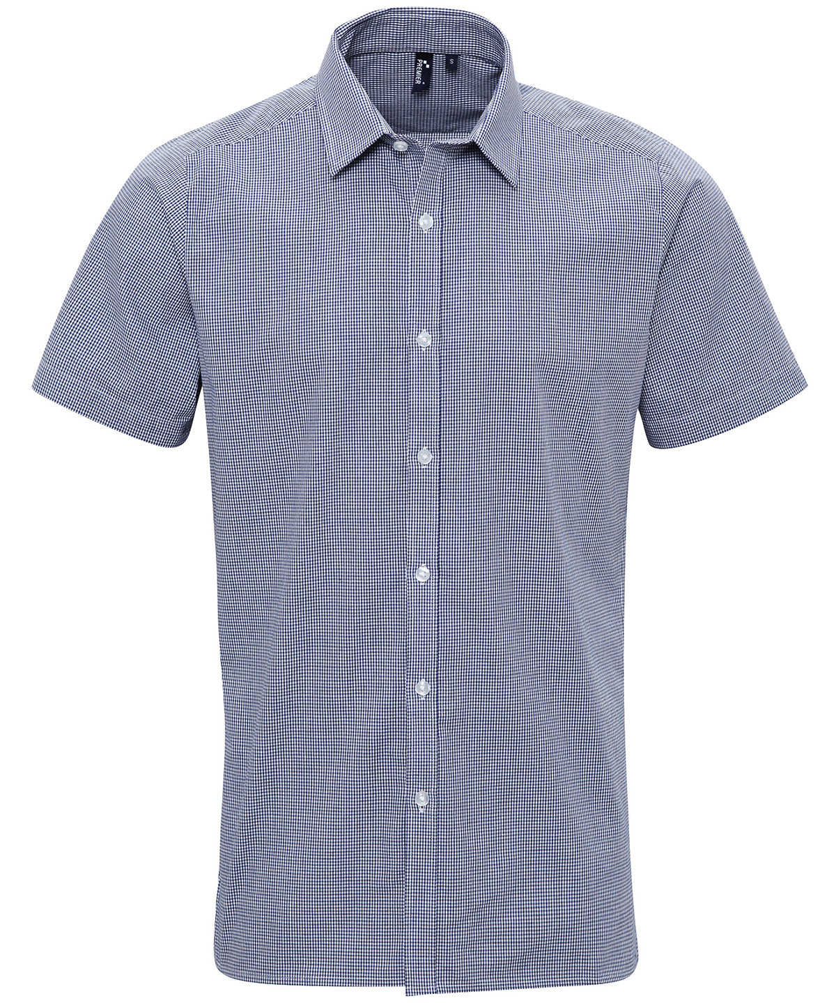 Premier - Microcheck (Gingham) short sleeve cotton shirt - PR221