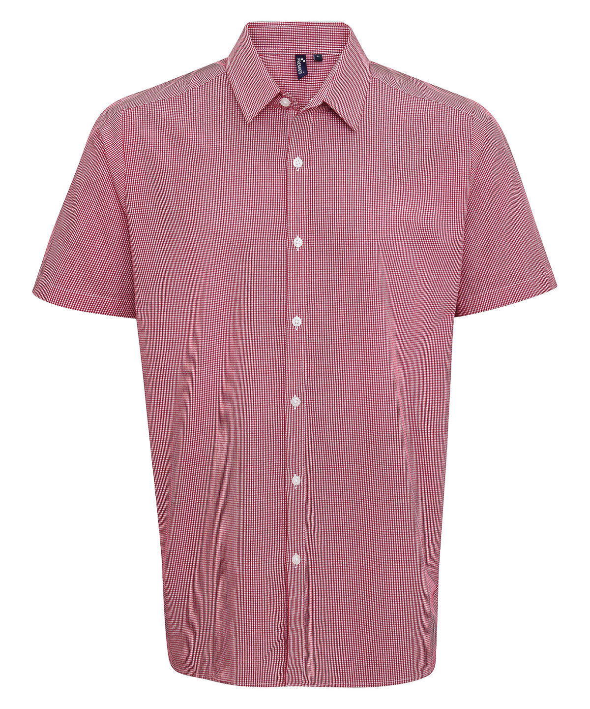 Premier - Microcheck (Gingham) short sleeve cotton shirt - PR221