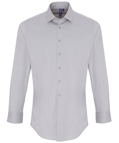 Premier - Stretch fit cotton poplin long sleeve shirt - PR244