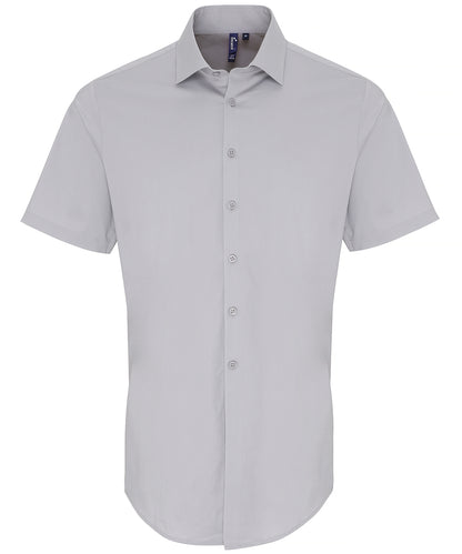 Premier - Stretch fit cotton poplin short sleeve shirt - PR246