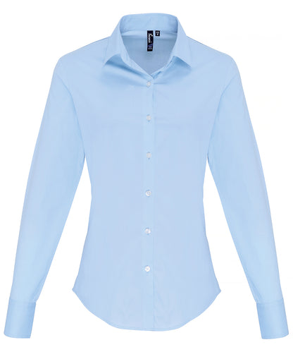 Premier - Women's stretch fit cotton poplin long sleeve blouse - PR344