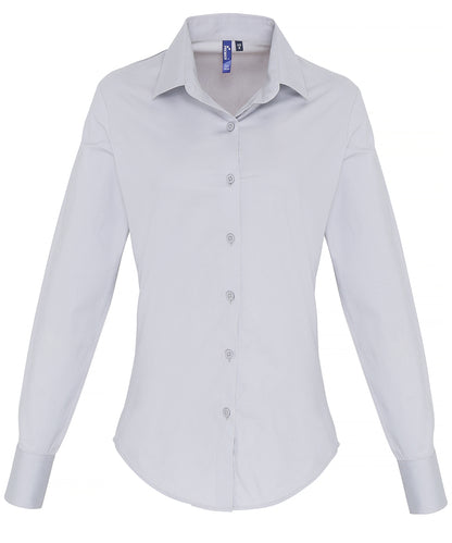 Premier - Women's stretch fit cotton poplin long sleeve blouse - PR344