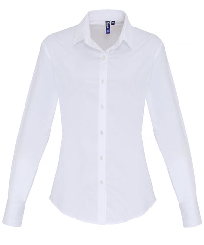 Premier - Women's stretch fit cotton poplin long sleeve blouse - PR344
