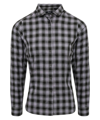 Premier - Women's Mulligan check cotton long sleeve shirt - PR350