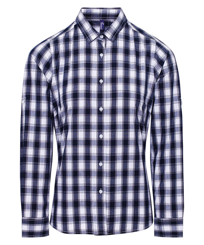 Premier - Women's Mulligan check cotton long sleeve shirt - PR350