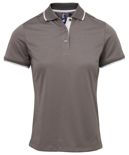 Premier - Women's contrast Coolchecker® polo - PR619