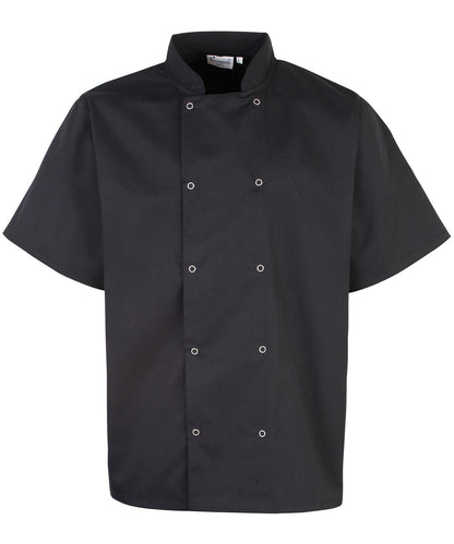 Premier - Studded front short sleeve chef's jacket - PR664