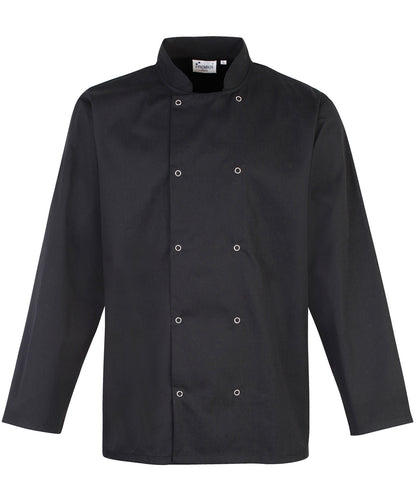 Premier - Studded front long sleeve chef's jacket - PR665