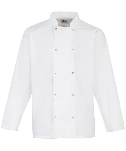 Premier - Studded front long sleeve chef's jacket - PR665