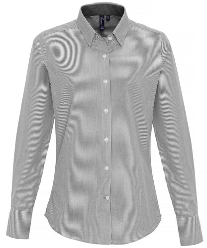 Premier - Women's cotton-rich Oxford stripes blouse - PR338