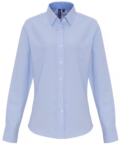 Premier - Women's cotton-rich Oxford stripes blouse - PR338