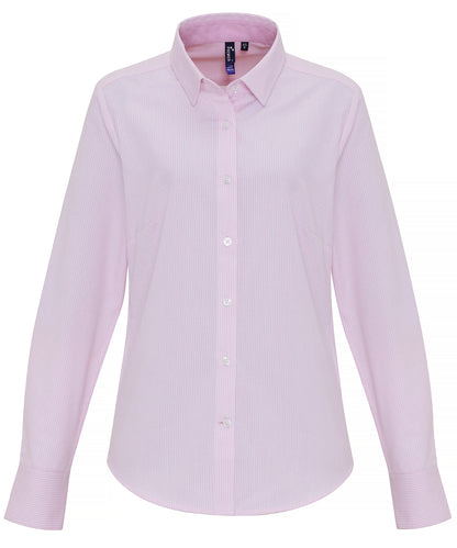 Premier - Women's cotton-rich Oxford stripes blouse - PR338