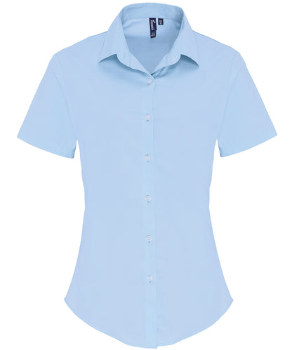 Premier - Women's stretch fit cotton poplin short sleeve blouse - PR346