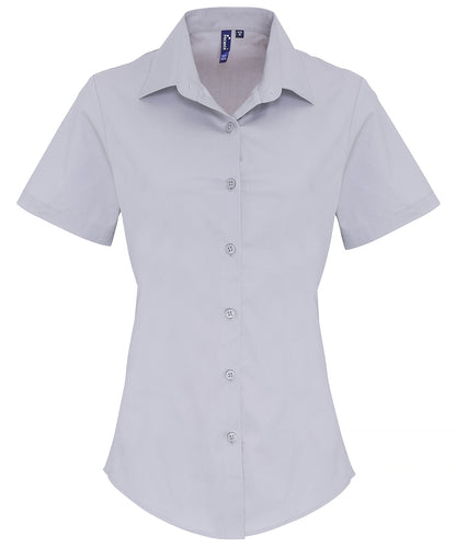 Premier - Women's stretch fit cotton poplin short sleeve blouse - PR346