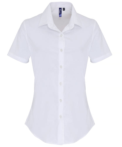 Premier - Women's stretch fit cotton poplin short sleeve blouse - PR346