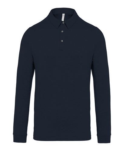 Kariban - Jersey knit long sleeve polo shirt - KB264