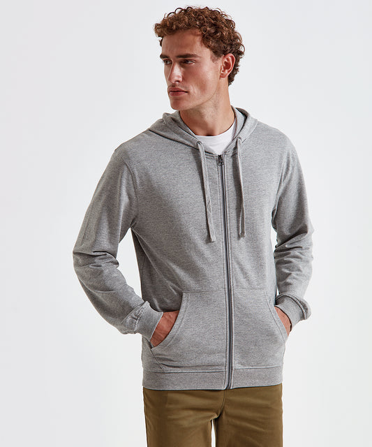 Asquith & Fox - Men's coastal vintage wash loop back zip through hoodie - AQ046