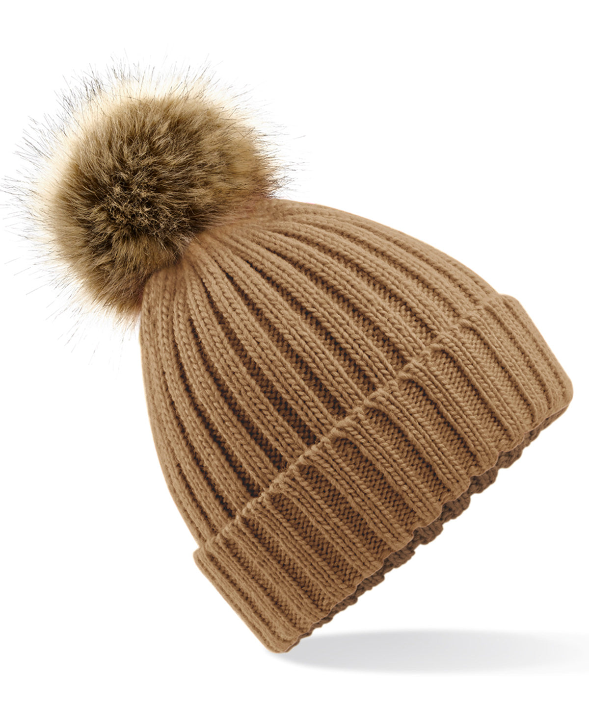 Beechfield - Fur pop pom chunky beanie - BC412