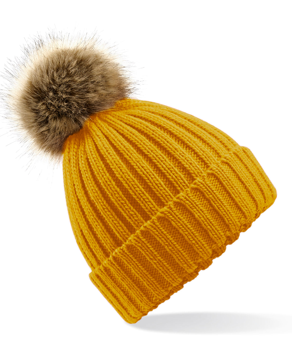 Beechfield - Fur pop pom chunky beanie - BC412