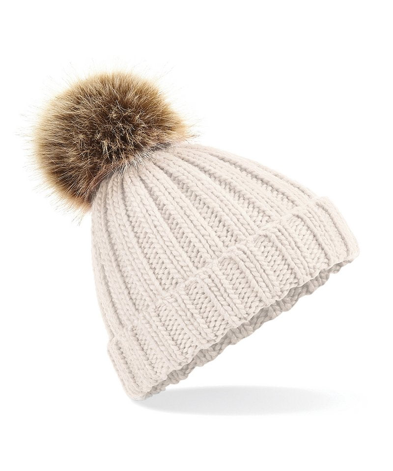 Beechfield - Fur pop pom chunky beanie - BC412