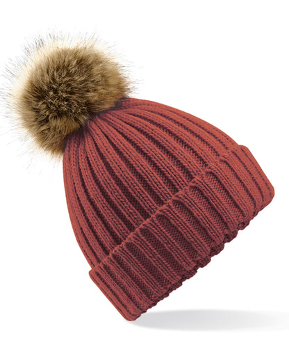 Beechfield - Fur pop pom chunky beanie - BC412